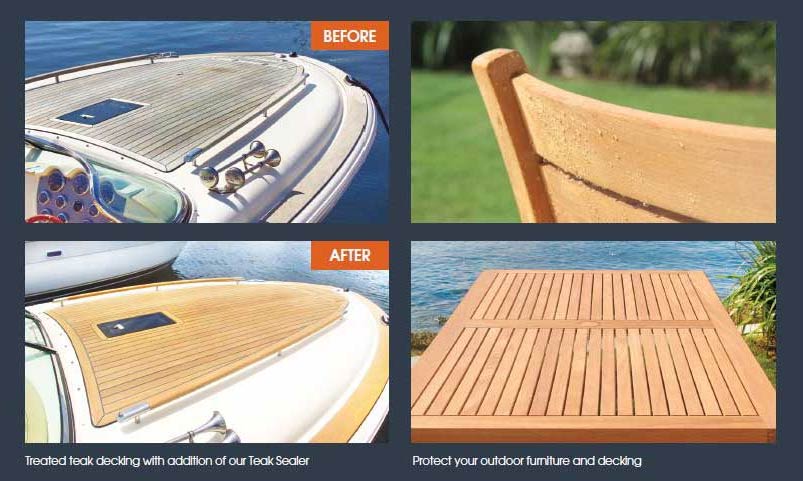 Before and After Just Teak Application