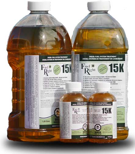 Fuel Right diesel fuel treatment containers